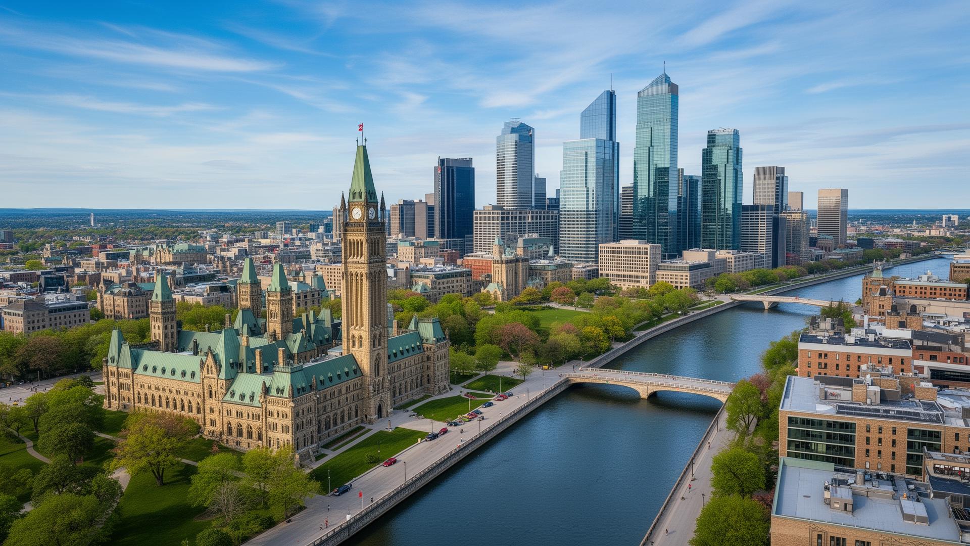 Ottawa cityscape with Parliament Hill
